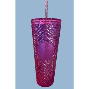 Starbucks Jeweled Pink Taffy Iridescent Tumbler 2021 Venti 24 oz Cold Cup